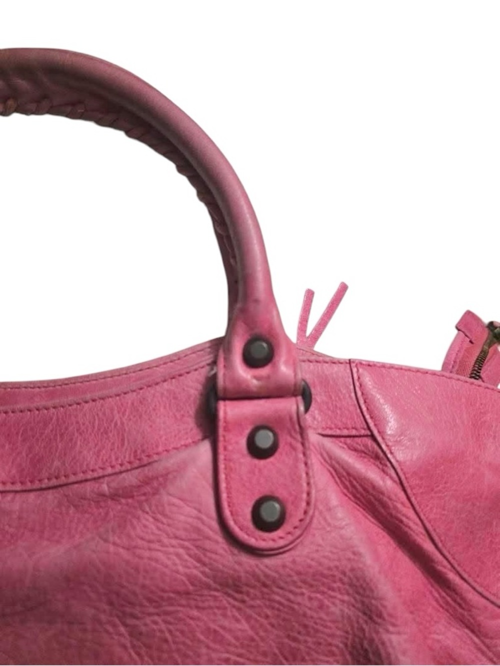 Auth Balenciaga City Pink Leather Shoulder Bag - Picture 5 of 12